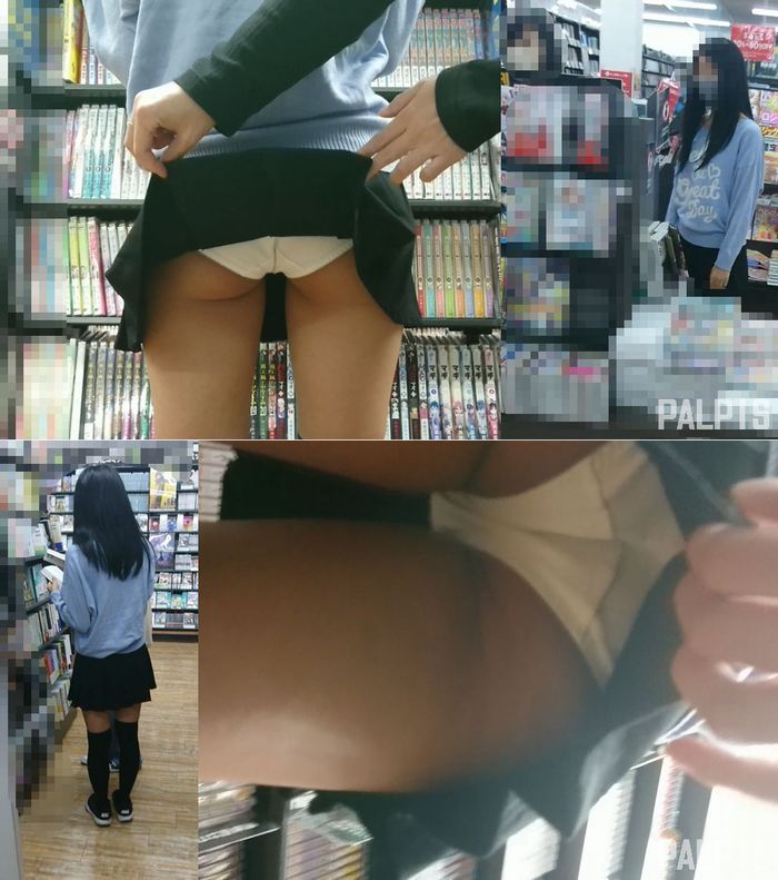 ローアングルから見たニーソがエロい女の子をパシャリ